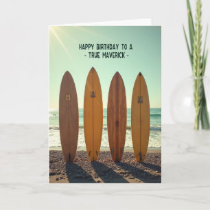 Golden Surf Birthday Card