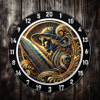 Golden Surfer Sunset Glow Artwork Dartboard