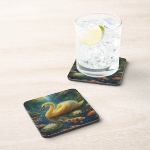 Golden Swan Beverage Coaster