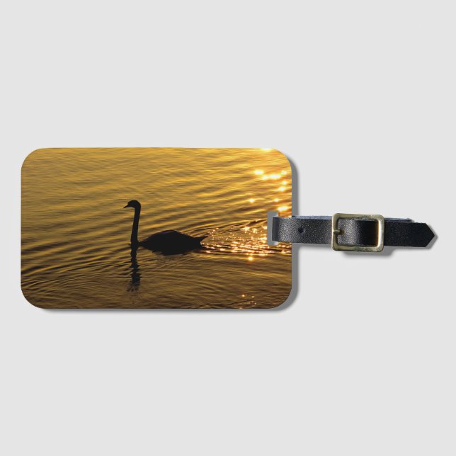 Golden Swan Luggage Tag (Front Horizontal)