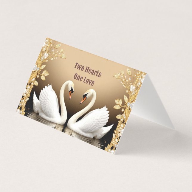🦢 Golden Swan Wedding Details Insert Theme (Back)