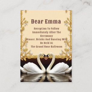 Golden Swan Wedding Details Romance Enclosure Card