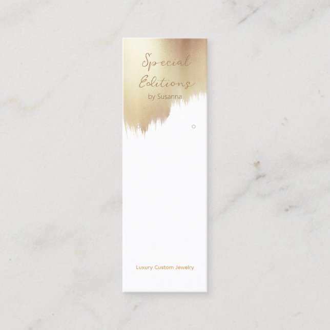Golden Swash 2 Logo Earring Display Mini Business Card (Front)