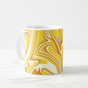 Golden Swirl Abstract Fluid Art Coffee Mug