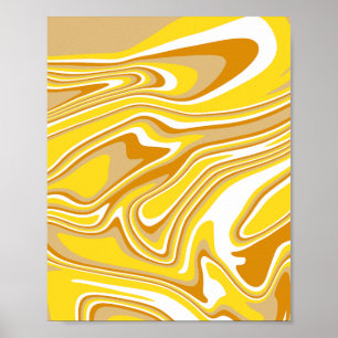 Golden Swirl Abstract Fluid Art Poster