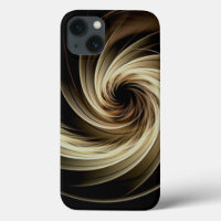 Golden Swirl Across Black