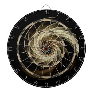 Golden Swirl Across Black  Dartboard