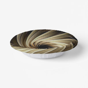 Golden Swirl Across Black Paper Plate