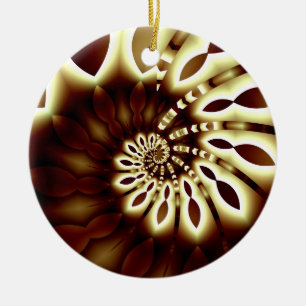Golden Swirl Round Ornament