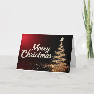 Golden Swirl Tree – Merry Christmas Radiance Thank You Card