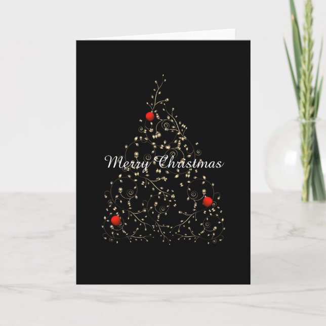 Golden swirls Holiday Card (Front)