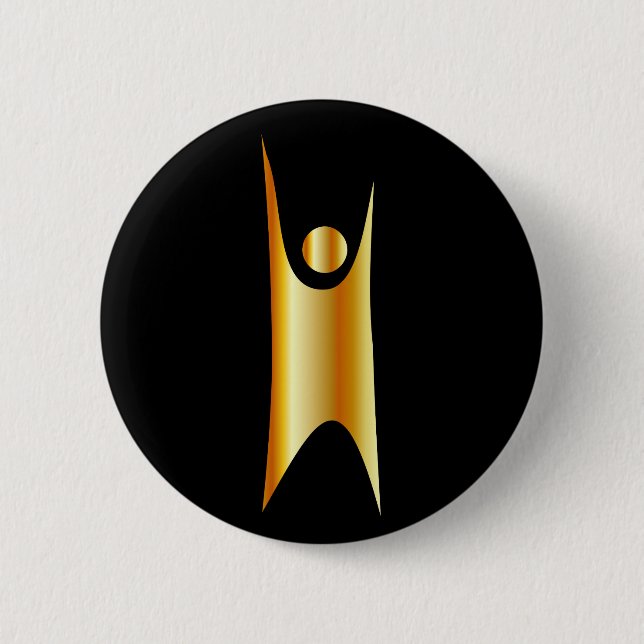 Golden symbol of Humanism 6 Cm Round Badge (Front)