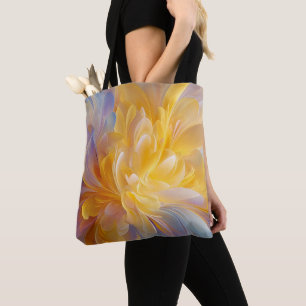 Golden Symphony of Blooming Abstract Petals Tote Bag