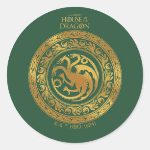 Golden Targaryen Crest Classic Round Sticker