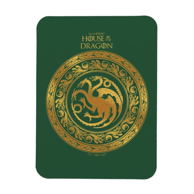 Golden Targaryen Crest Magnet (Vertical)