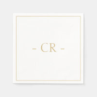 Golden Taupe & White Couple Initials Monogram