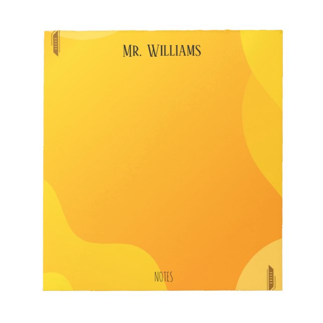 Golden Teacher Gift Notepad (Front)