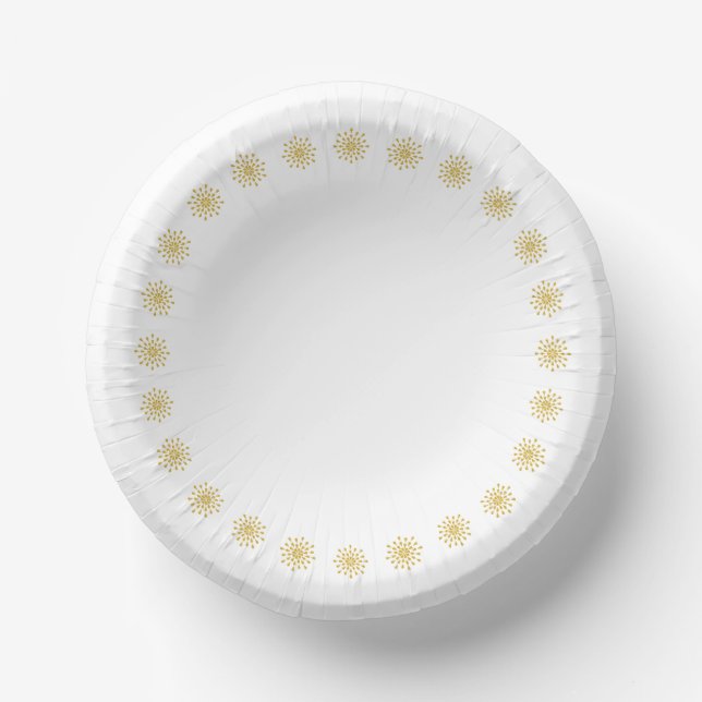 Golden teardrops paper plate (Front)