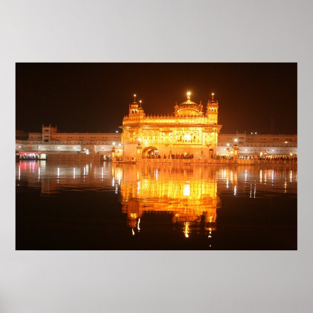 Golden Temple Amritsar North India at Night Poster (Front)