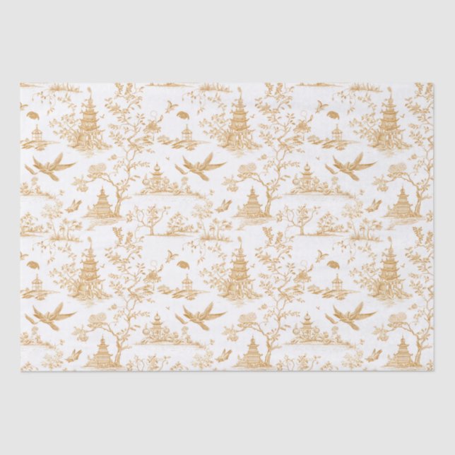 Golden Temples Chinoiserie Tiuuse Paper (Front)