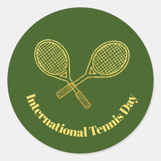 Golden Tennis Rackets Outline Tennis Stickers      (Front)
