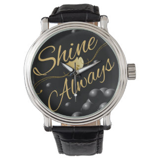 Golden Text Solar System Design Watch