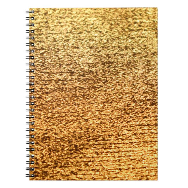 Golden textile: glamourous macro background. notebook (Front)
