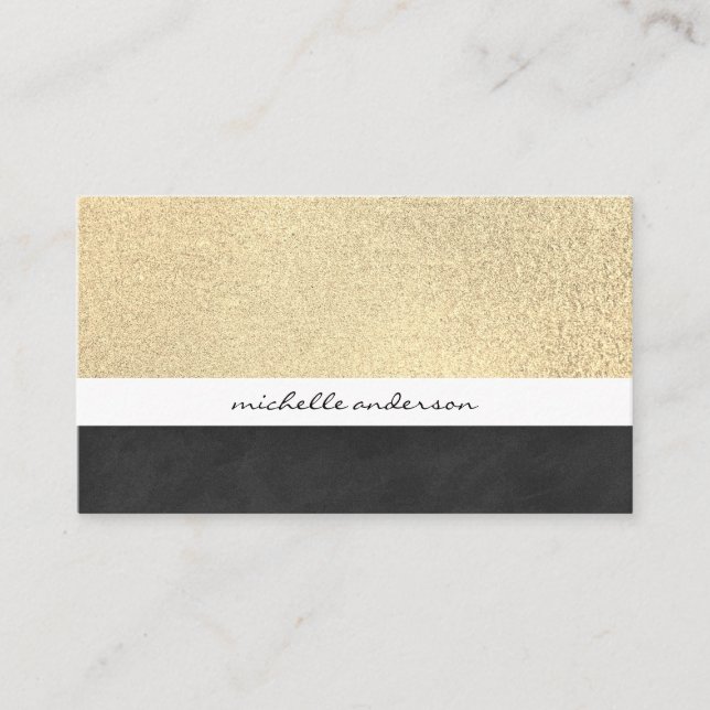 Golden Texture Colour Blocks Business Card (Front)