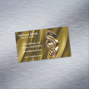 Golden texture magnetic business card
