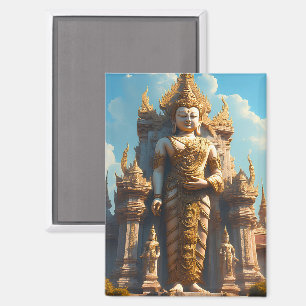 Golden Thai Temple Guardian Magnet