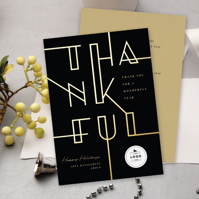 Golden Thankful Lines Stylish Typography Business (Creator Uploaded)