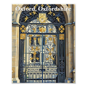 Golden Threshold – Ornate Gate in Oxford Photo Print
