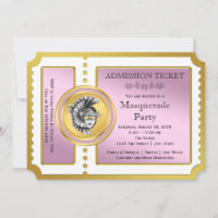 Golden Ticket Pink and Gold Masquerade Party