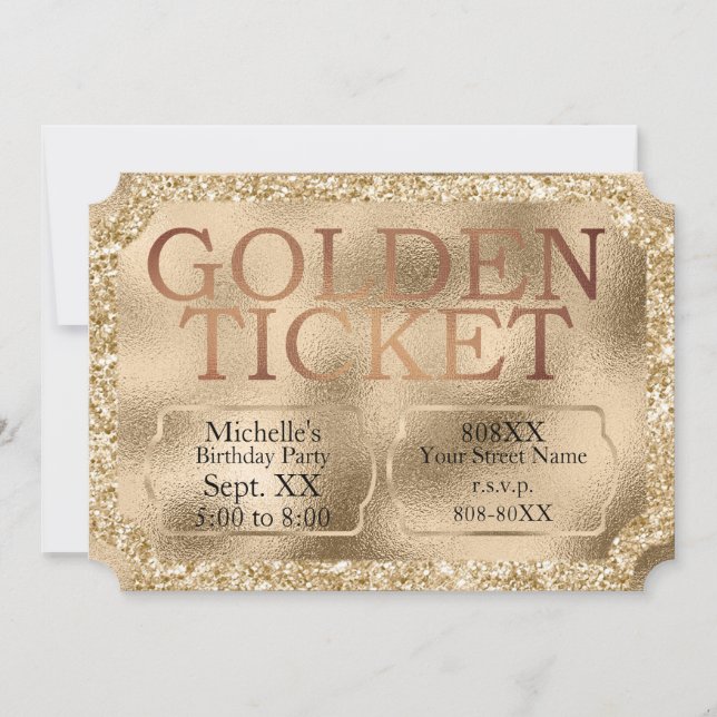 Golden TICKET Special Event Invitation (Front)