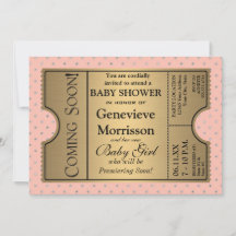 Golden Ticket Style New Baby Shower Party Invite