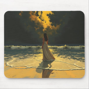 Golden Tide of Solitude Celestial Tides Mouse Pad