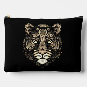 Golden Tiger Head Accessory Pouch