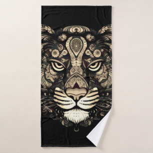 Golden Tiger Head Bath Towel Set