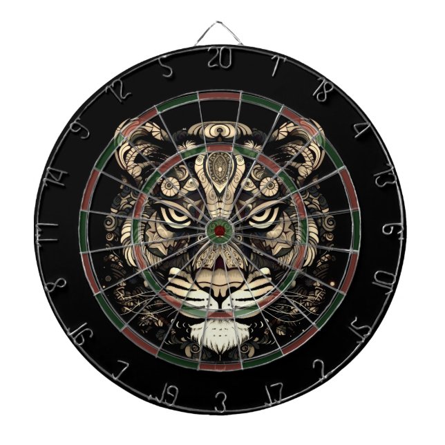 Golden Tiger Head  Dartboard (Front)