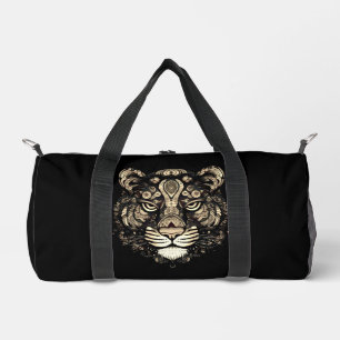 Golden Tiger Head Duffle Bag