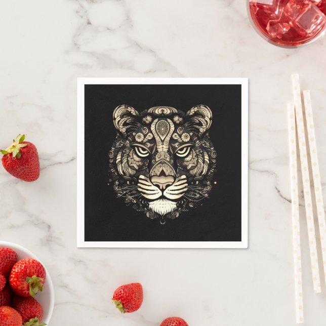 Golden Tiger Head  Napkin (Insitu)