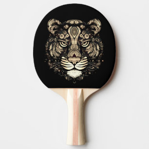 Golden Tiger Head Ping Pong Paddle
