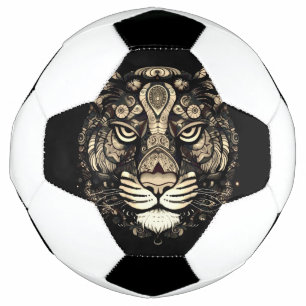 Golden Tiger Head  Soccer Ball