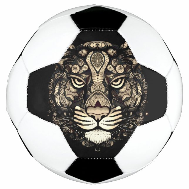 Golden Tiger Head  Soccer Ball (Front)