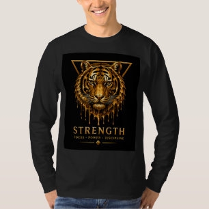 Golden Tiger Strength Power Quote Design 🐯 T-Shirt