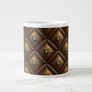 Golden Tiles With Emeralds Large Coffee Mug