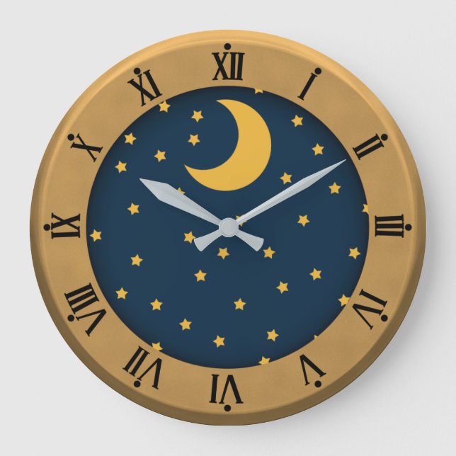 Golden Time Starry Sky Large Clock (Front)