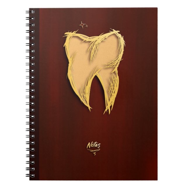 Golden Tooth Dentist Dental Assistant Elegant Gift Notebook (Front)