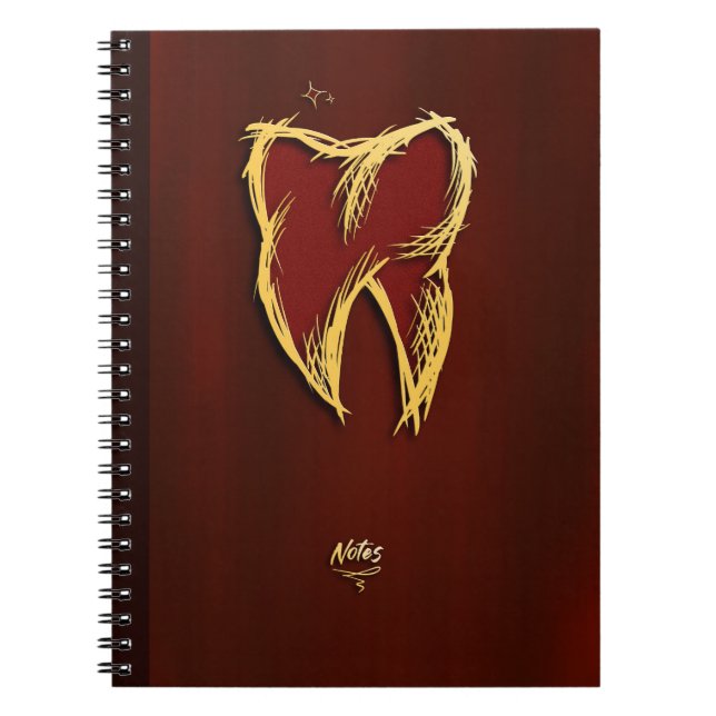 Golden Tooth Dentist Dental Assistant Elegant Gift Notebook (Front)