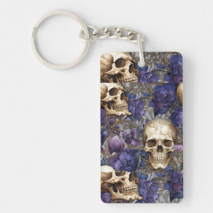Golden touches skull key ring